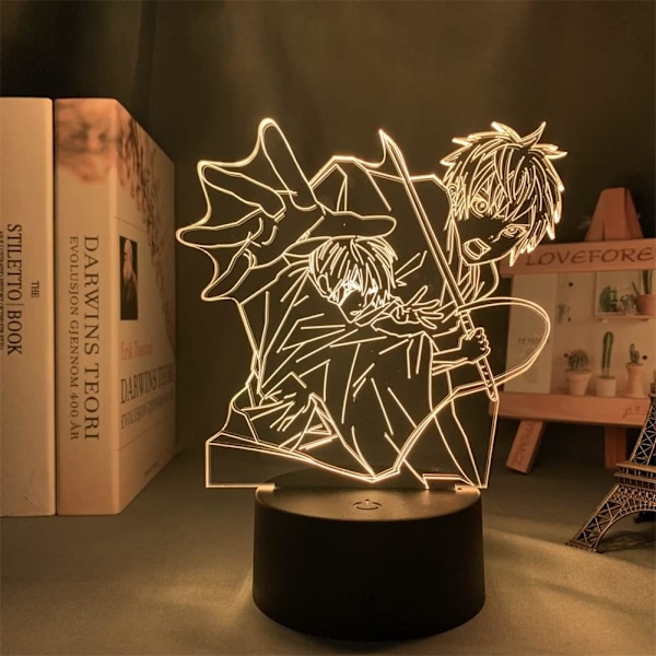 3D LED-illusionlampa Anime Noragami Figur Nattledslampa USB/Batteridriven Touch/Fjärrkontroll 16 Färgkonvertering Akryl Bord Färger Med Fjärrkontroll