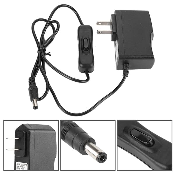 12V/1A strømadapter AC/DC strømforsyning strømadapter med bryter