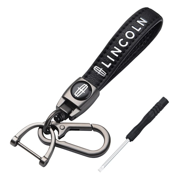 Ægte læder nøglering med bil logo kompatibel med lincoln nøglering læder nøglering egnet til kvinder og mænd lincoln tilbehør
