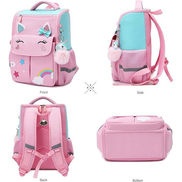 Yksisarvinen tyttöjen reput kouluun prinsessa rusetti lasten kirjat laukut pojat dinosaurus reppu Pink S