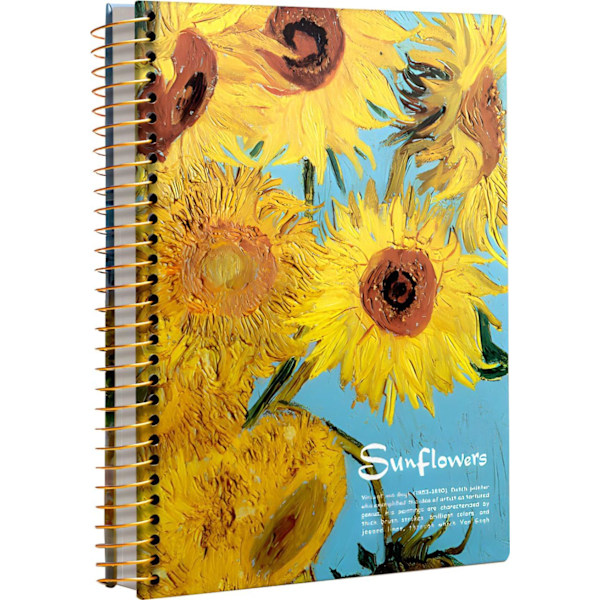 Stor Spiralnotatbok, B5, 300 Sider, 8x10 Stor Notatbok, Hardback Stor Journal, Tykt Papir Linjert Notatbok, Vincent Van Gogh Solsikkegaver