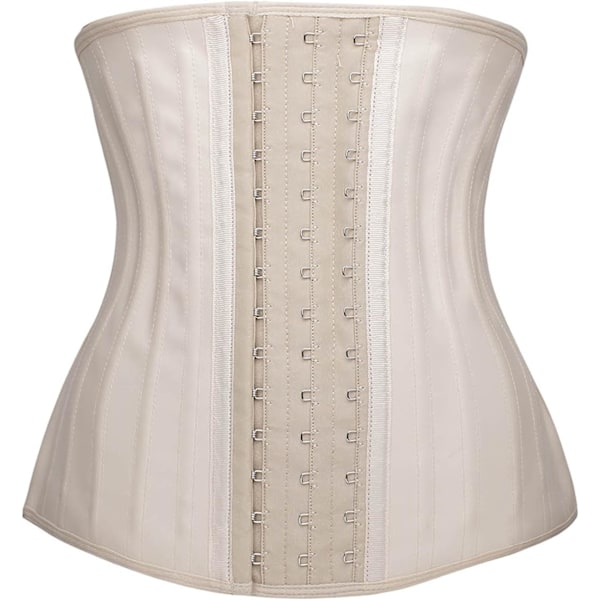 Midjetränare för kvinnor Latex Underbust Midjetformare Korsett Sportbälte Timglas Kroppsformare Beige M