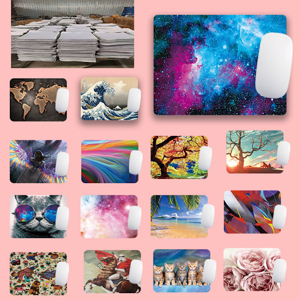 Ultra tynd Medium Gaming Mouse Pad (200*240*3mm Overflade, Holdbar Polycarbonat Overflade, Silikon + Stofmønster: Panda) Grå