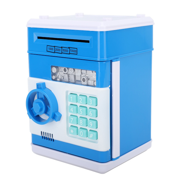 Innovativ spargris ATM spargris med söt musik mynt sparbössa med lösenord skrivbordsdekoration Blue