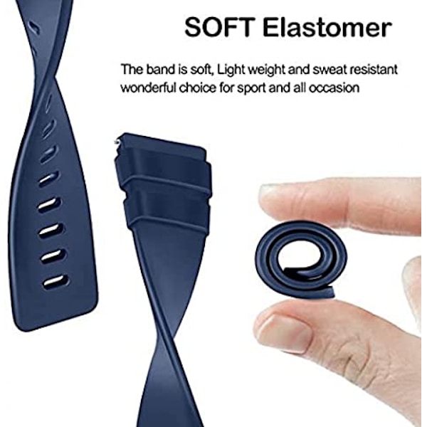 3-PACK Mjuka Silikonband för Fitbit Versa 2 / Fitbit Versa / Fitbit Versa Lite Klassiska Justerbara Sportband för Kvinnor Män Små Stora (Utan Tra