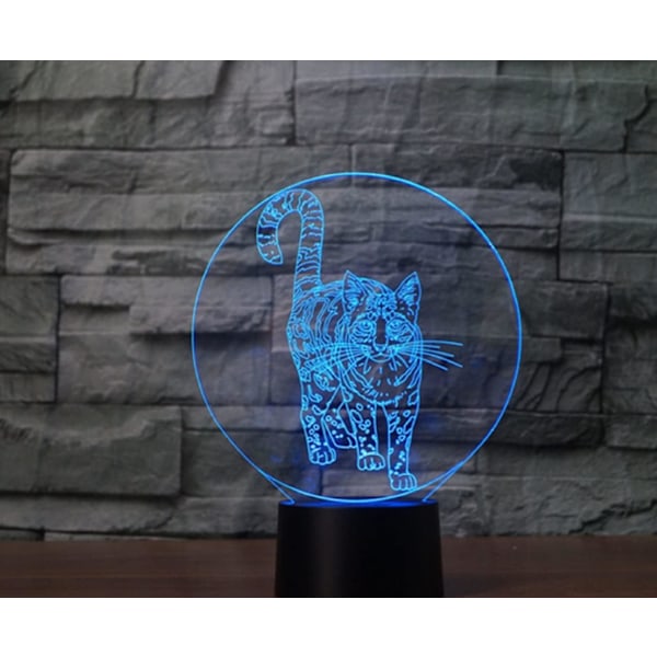 3D Kitty Fjärrkontroll 16 Färger Nattlampor Illusion Akryl LED Bord Sänglampa Barn Sovrum Skrivbords Dekoration Födelsedagspresenter Leksak för Barn