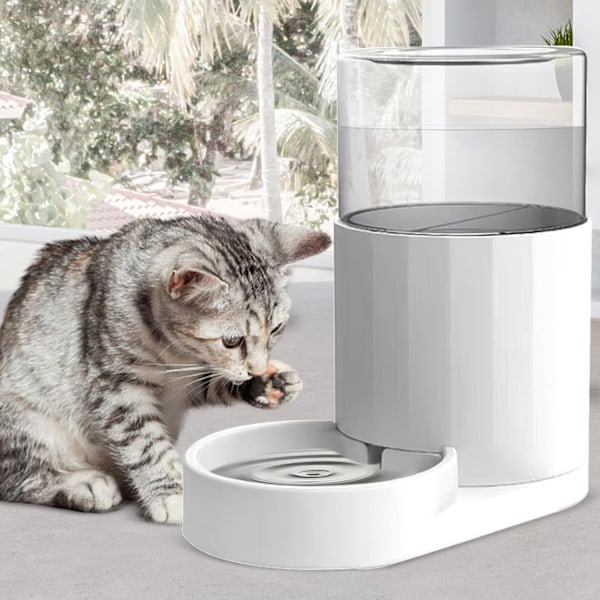 Automatisk husdjursvattenautomat, tyngdkraftsvattenbehållare, 100 % BPA-fri, stor kapacitet vattenmatare för katter och små och medelstora hundar (3L, utan filt