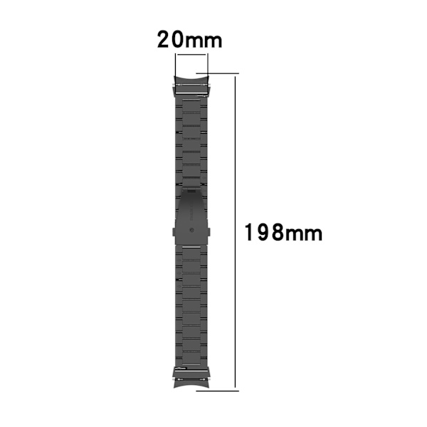 Band uden mellemrum til Galaxy Watch 5 40/44mm rustfrit stål metal udskiftningsrem, Business Band til mænd og kvinder