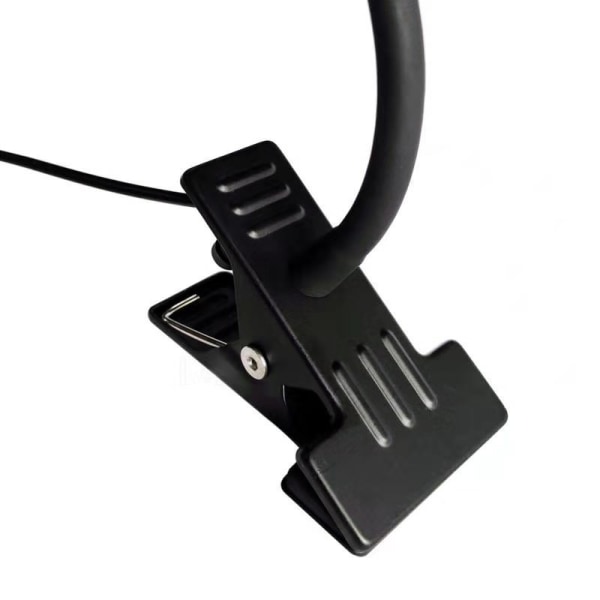 Klips på lys, læselys klips til hovedgærde/lysfarve kan ændres/natteseng læselampe klips på skrivebord og computer，USB LED lille bordlampe（sort）