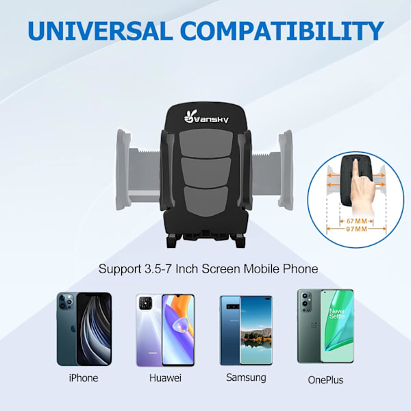 Biltelefonhållare, 3-i-1 mobilhållare luftventil instrumentbräda montering vindruta för iPhone Xs Max R X 8 Plus 7 6S Samsung Galaxy S9 S8 Edge S7 S6 LG Black