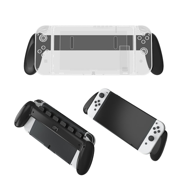 Spillkonsollgrep for Switch OLED Host Grip Gaming Grip Case Grip Håndgrep Controller Håndtak Grip Case For (Svart)