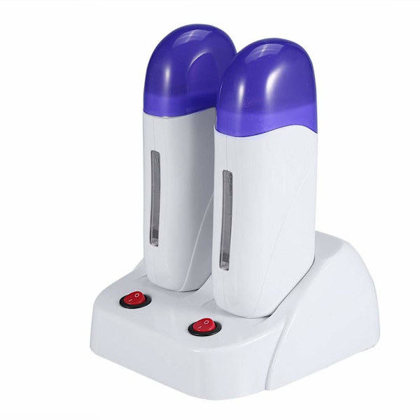 Bærbar vokshårfjerningsmaskin, depilatorisk voksvarmer, epilatormaskinsett med 3 typer bærbar voksdepilatorisk rullevarmer (Double Waxing Heaters)