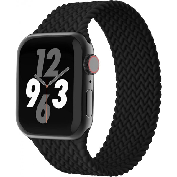 For silikon solo-rem, kompatibel Apple Watch-rem 38 mm 40 mm 41 mm 42 mm 44 mm 45 mm, elastisk silikonflettet elastisk sportsrem for iWatch-serien