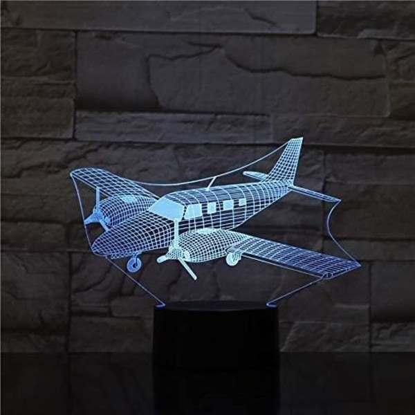 3D Flygplan Fjärrkontroll 16 Färger Nattlampor Illusion Akryl LED Bord Sänglampa Barn Sovrum Skrivbords Dekoration Födelsedag Julgåva Leksak