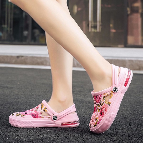 Kvinners hage tresko sko casual tøffel strand sandaler anti-skli basseng vannsko hjem tøfler sommer fottøy Pink 11inch 6.5 Women/5 Men