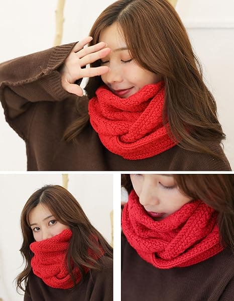 Vinter Blød Unisex Chunky Knit Cirkel Loop Infinity Halsvarmer Sjal