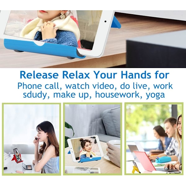 Mobiltelefonholder til skrivebord 2-pak Mobiltelefonholdere Desktop Tablet Stand, Foldbar telefonholder Universal justerbar Tablet Stand til skrivebord White 2 PCS