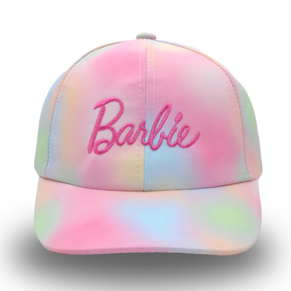 Barbie keps för flickor | Barn Tonåringar Rosa Blå Tie Dye Broderad Logotyp Snapback Hatt | Mjuk Krona med Topp