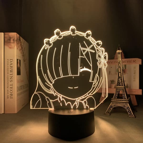 3D Anime Lampe Re Zero Starting Life in Another World LED Nattelys for Romdekor Nattelys Gave Re Zero Rem Lys