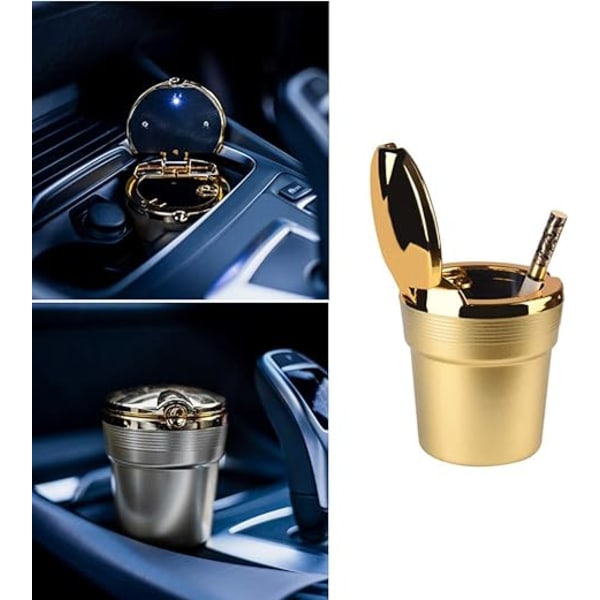 Egnet til Cadillac ATSL CT6 XT5 XT4 køretøjsaskebæger lysende med lampe og låg modifikation (sliver)