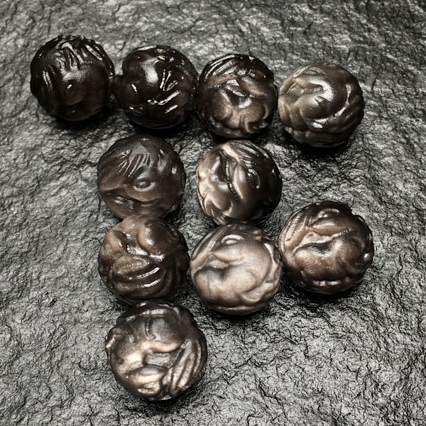 14mm Kristallikivistä valmistettu kettu korujen valmistukseen DIY, hopeanvärinen obsidiaani