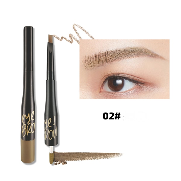 2 in 1 Ultra Fine Eyebrow Pencil Eyebrow Brush Precise Brow Definer, Natural Brown