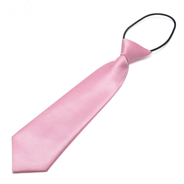 Lasten solmio yksivärinen, lasten säädettävä vetoketjullinen solmio, lasten suoritussolmio, laiska solmio, vaaleanpunainen