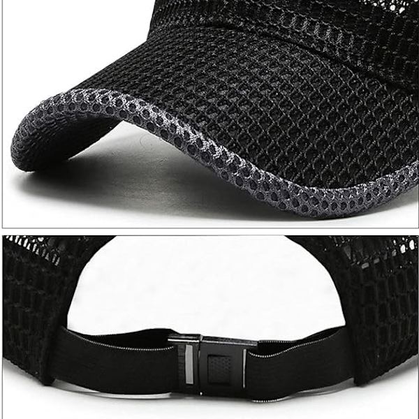 Sommer Mesh Baseball Cap til Mænd Kvinder Trucker Mesh Hat Baseball Caps Udendørs Sports Løb hat 2-black