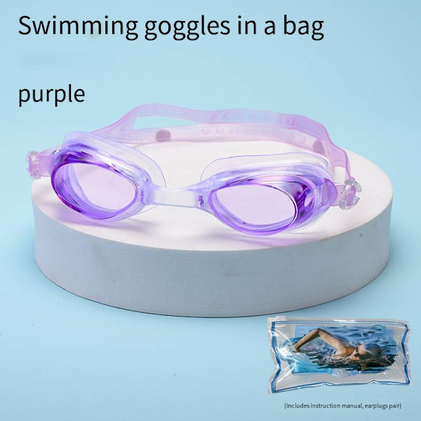 Vattentäta simglasögon Unisex Simglasögon Platta glasögon Justerbara Rose(bagged swimming goggle)
