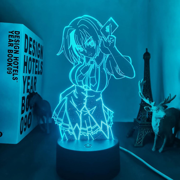 3D LED Lampe Anime High School DxD Xenovia til Soveværelse Dekorativ Natlampe Fødselsdagsgave Akryl LED Natlys