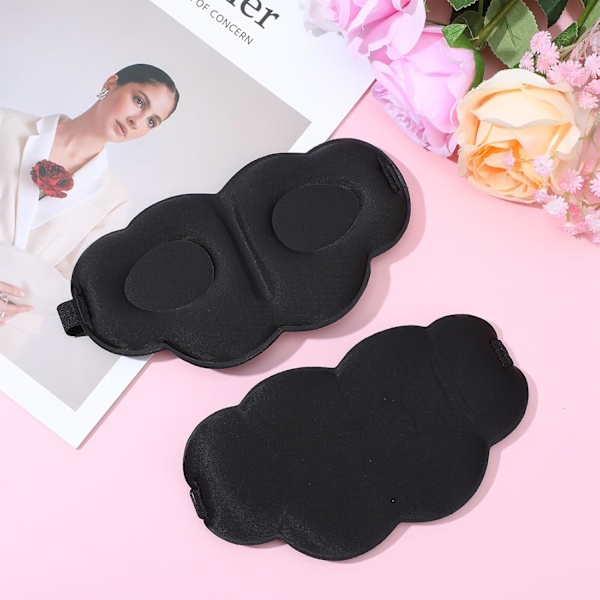 Sovemaske, Cloud Sovemaske for Sidesovere, Lysblokkerende 3D Øyeskygge, Sovemasker for Kvinner Menn, Myk Konturert Svamp B