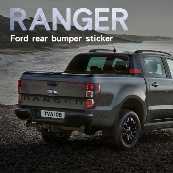 Lämplig för Ford RANGER bil logotyp Ford pickup lastbils baklucka märkning ABS 3D stereo bil logotyp-Svart