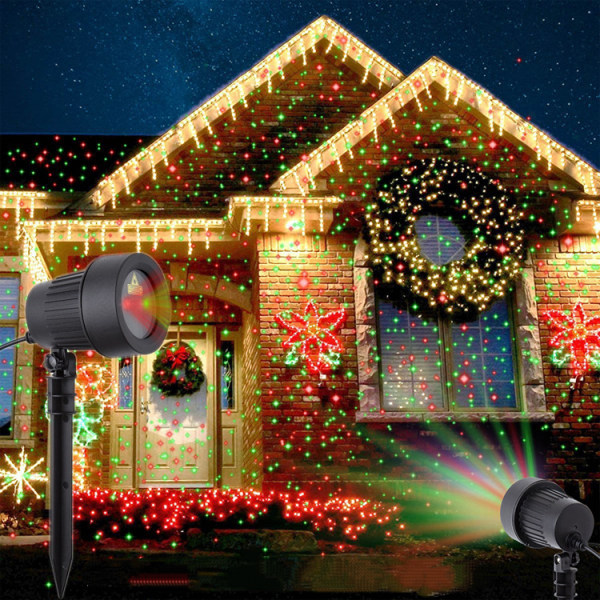 Trädgårdsbelysning Stjärna Julprojektor Moving Firefly Lighting LEDs Färg Grön Röd