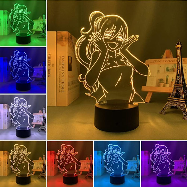 Anime 3D Lys Fairy Tail Juvia Lockser Figur Optisk Illusion Lampe til Soveværelses Dekoration Natlys Børnefødselsdag Julegaver Manga Led Lampe