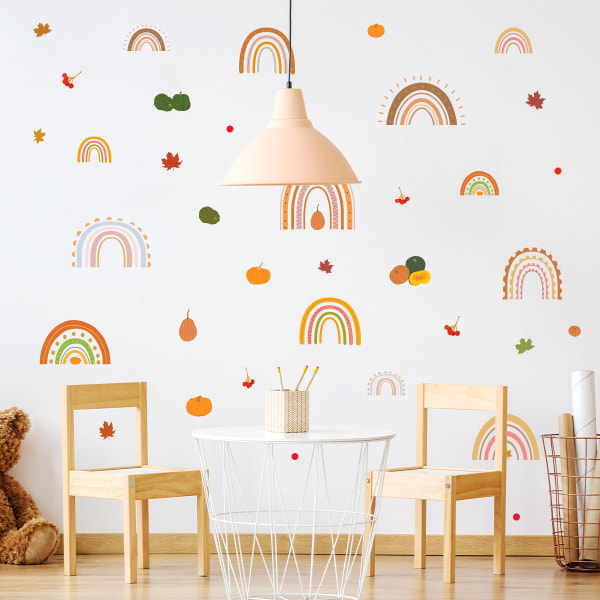 Sateenkaari seinätarrat, värikkäät sateenkaaritarrat lasten lasten seinätarrat lastenhuoneen makuuhuoneeseen seinätarra