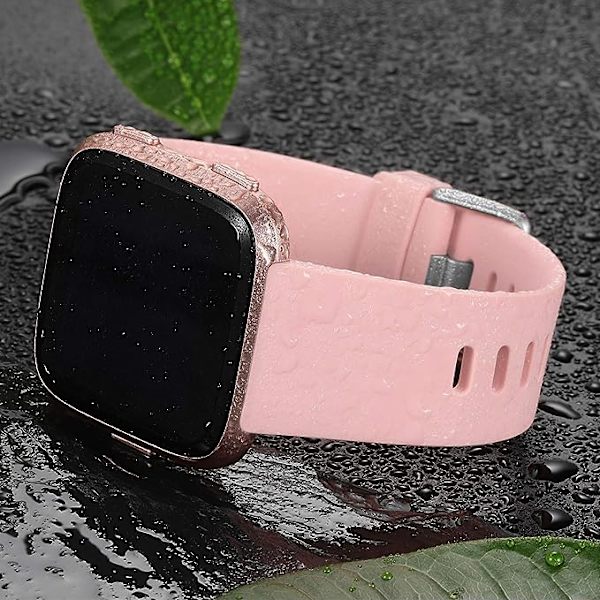 Älykäs rannekkeen hihna on yhteensopiva Fitbit versa -älykellojen, versa 2:n ja versa Lite se -kellojen kanssa naisille ja miehille（Pink-S）