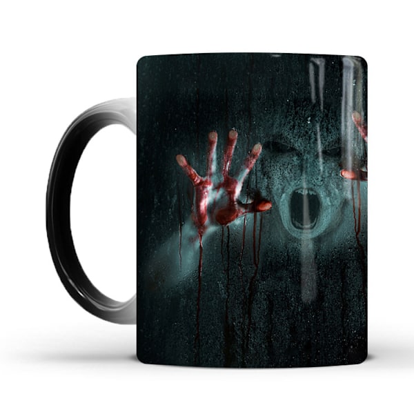 Färgväxlande mugg 11oz, Walking Dead keramisk kaffemugg värmekänslig kopp, skräck Walking Spooky kaffemuggar, roliga muggar, cool kopp, magisk gåva
