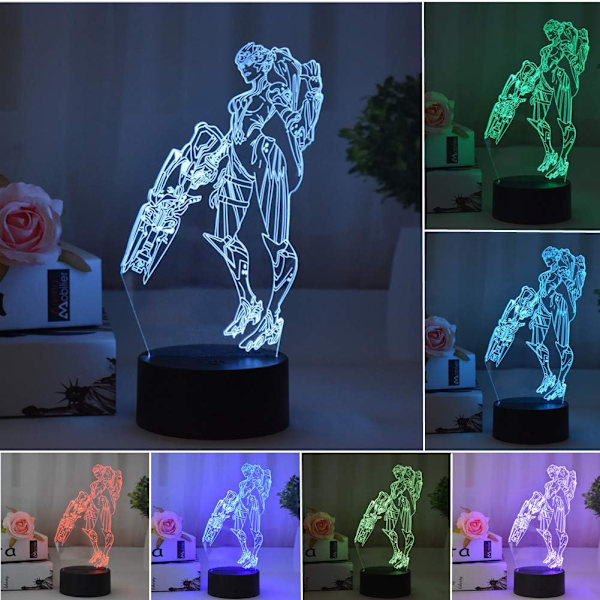 Widowmaker Farverige LED Lys 3D Natlampe USB Bordlampe 7 Farve Touch/Fjernbetjening 16 Farve Mode Hjem Dekoration Kreative Børnegaver