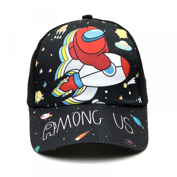 ATTOE Among us Game Peripheral Printing Children's Baseball Cap Wide Brim Spring Summer Cartoon Sunshade Hat KS-06