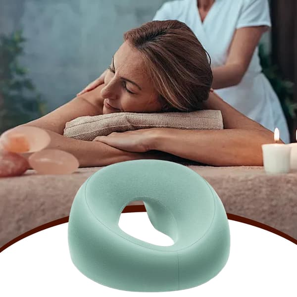 Massasjepute med Memory Foam-støtte, pustende design for ansikt ned for terapi, spa, søvn, flere farger Light Green