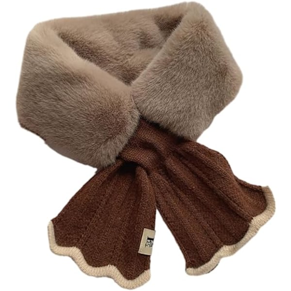 Sjal, Vinterhalsvarmer Kryss-Kryss Pels Tykk Sjal Elegant Halsgaiter