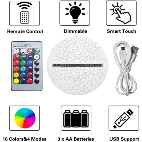3D USB LED-lampa i brandbilsform med 16 färger som byter stämning, kreativ souvenirgåva för hemmet