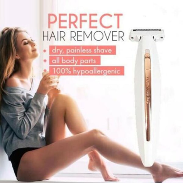 Oppladbar damebarbermaskin og trimmer, hvit/roségull