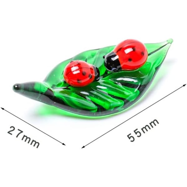 Handgjorda Mini Insekter Figurer Samlarobjekt 5st Konst Blåst Glasfigurer Miniatyr Glasprydnader, Skrivbordsbord Simulation Djur