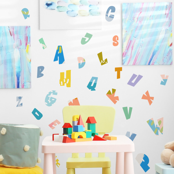 Seinätarrat Söpöt aakkoset lastenhuoneen irrotettavat itseliimautuvat seinämaalaukset taidetarrat Vinyyli kodinsisustus DIY olohuoneen sisustus