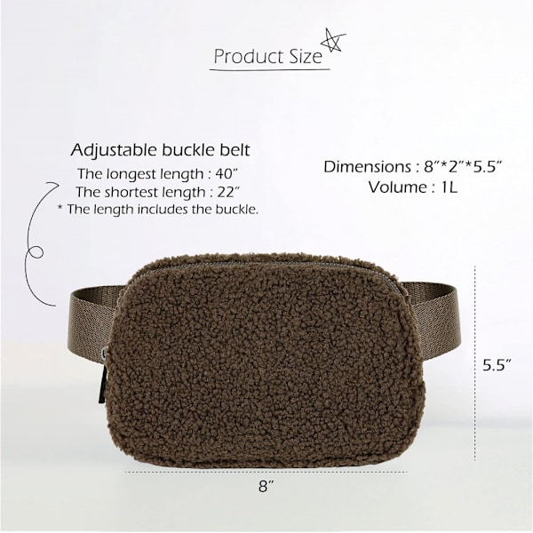Fleece Bältesväska Sherpa Fanny Pack Crossbody Bröstväska för Kvinnor Män Överallt Bum Bag Julgåva