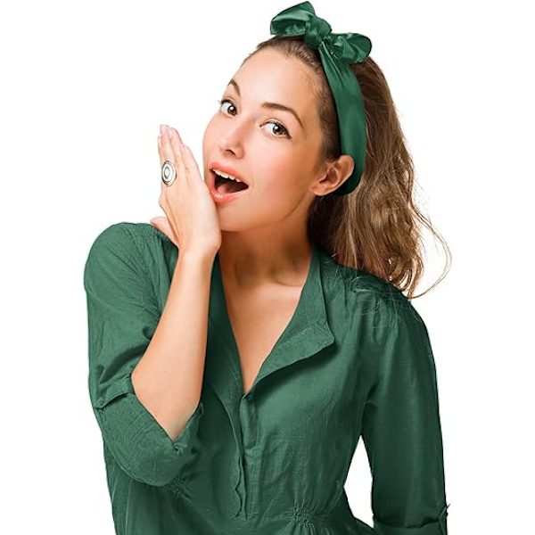 Dammode mjuk stor satin fyrkantig chiffong polyester halsduk set huvud hals mångsidig enfärgad tillgänglig-grön