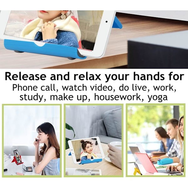 Mobiltelefonholder til skrivebord 2-pak Mobiltelefonholdere Desktop Tablet Stand, Foldbar telefonholder Universal justerbar Tablet Stand til skrivebord Black 2 PCS