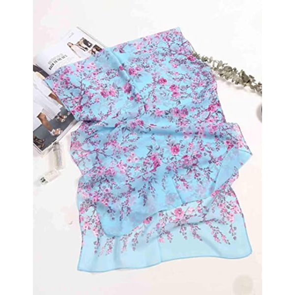 Kvinners Chiffon Skjerf Lett Skjerf Mote Blomstertrykk Skjerf Damer og Jenter Sjal, Lett og Komfortabel.