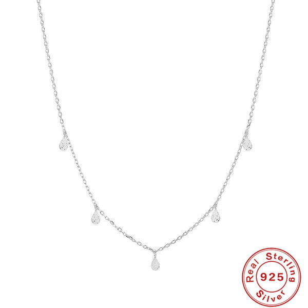 925 Sterling Silver litet zirkonhängande halsband 0.08oz 18k guldpläterat trendigt glänsande halsband för damer